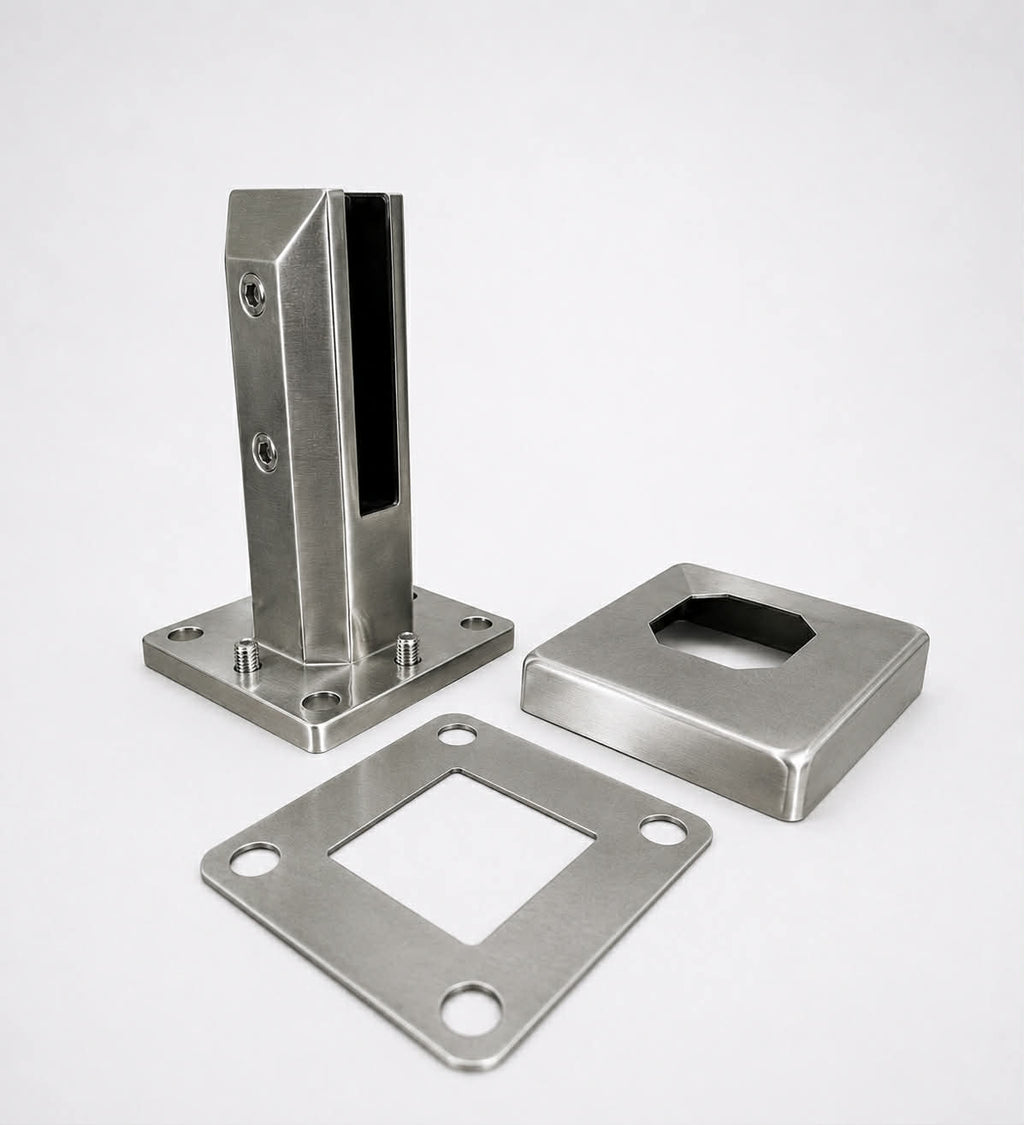6½” Adjustable Frameless Glass Pool Fence & Railing Spigot – Duplex 2205 Marine-Grade Stainless Steel
