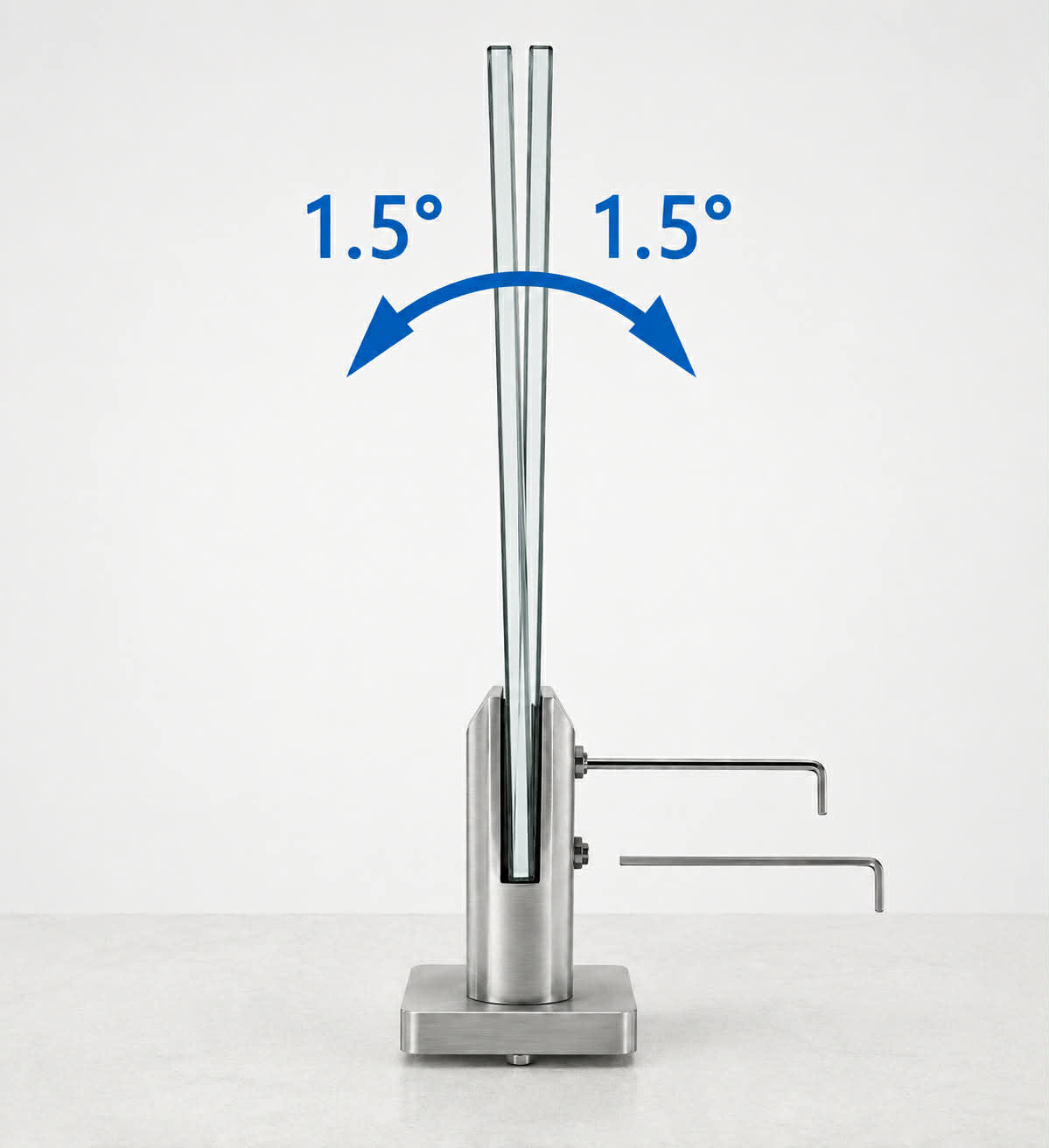 6½” Adjustable Frameless Glass Pool Fence & Railing Spigot – Duplex 2205 Marine-Grade Stainless Steel